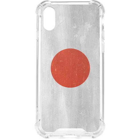 Japanese Flag Distressed iPhone XS Clear Case
